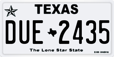 TX license plate DUE2435