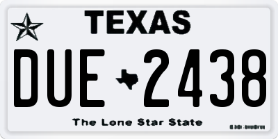TX license plate DUE2438