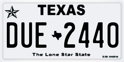 TX license plate DUE2440