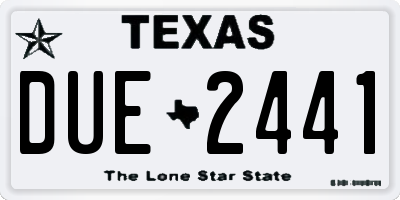 TX license plate DUE2441