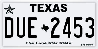 TX license plate DUE2453