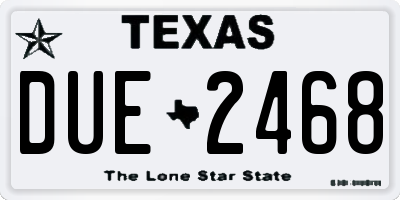 TX license plate DUE2468