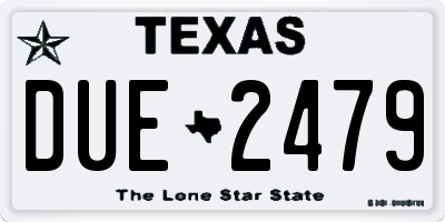 TX license plate DUE2479