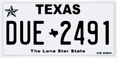 TX license plate DUE2491