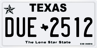 TX license plate DUE2512