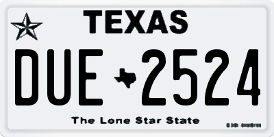 TX license plate DUE2524