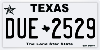 TX license plate DUE2529