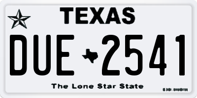 TX license plate DUE2541