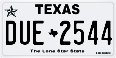 TX license plate DUE2544