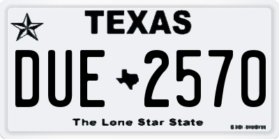 TX license plate DUE2570