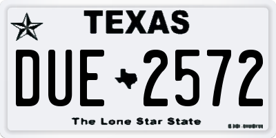 TX license plate DUE2572