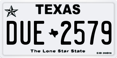 TX license plate DUE2579