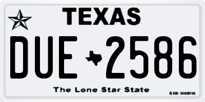 TX license plate DUE2586