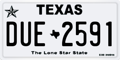 TX license plate DUE2591