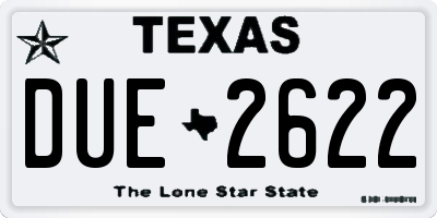 TX license plate DUE2622