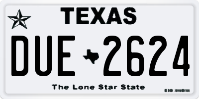 TX license plate DUE2624