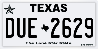 TX license plate DUE2629