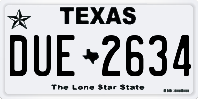 TX license plate DUE2634