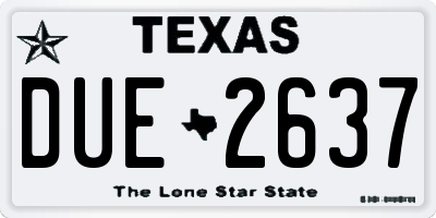 TX license plate DUE2637
