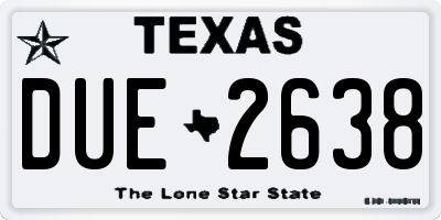 TX license plate DUE2638