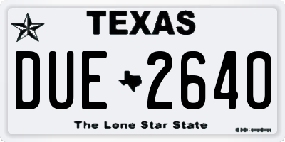 TX license plate DUE2640