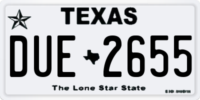 TX license plate DUE2655