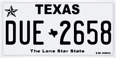 TX license plate DUE2658