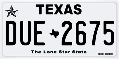 TX license plate DUE2675