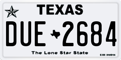 TX license plate DUE2684