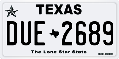 TX license plate DUE2689