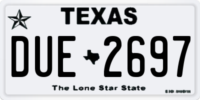 TX license plate DUE2697