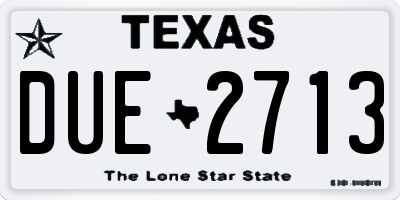 TX license plate DUE2713