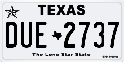 TX license plate DUE2737