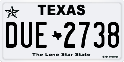 TX license plate DUE2738