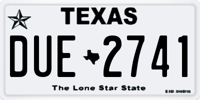 TX license plate DUE2741