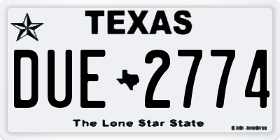 TX license plate DUE2774