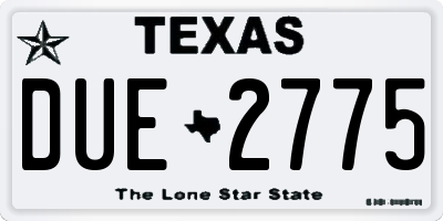 TX license plate DUE2775