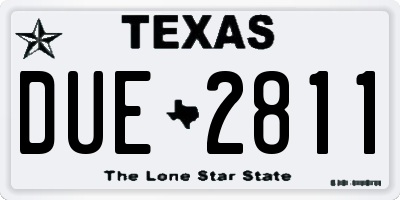TX license plate DUE2811