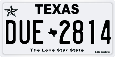 TX license plate DUE2814