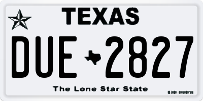 TX license plate DUE2827