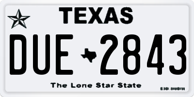 TX license plate DUE2843
