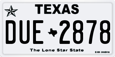 TX license plate DUE2878