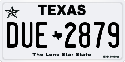 TX license plate DUE2879