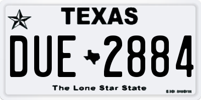 TX license plate DUE2884
