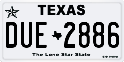 TX license plate DUE2886