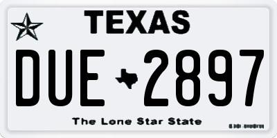 TX license plate DUE2897