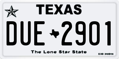 TX license plate DUE2901