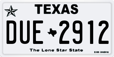 TX license plate DUE2912