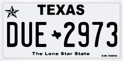 TX license plate DUE2973