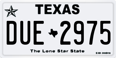 TX license plate DUE2975